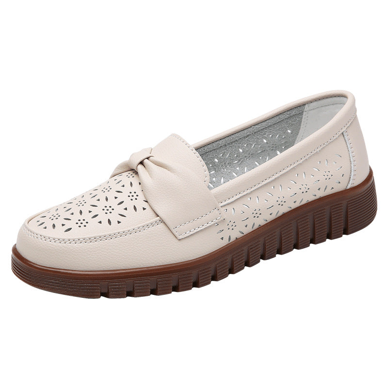 Elegant Comfort Greta  Flat Leather Loafers