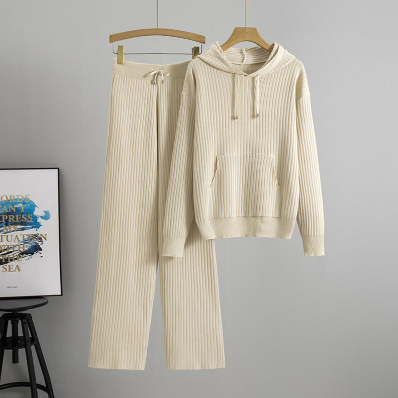 Trendy Hooded Knit Set by Greta 