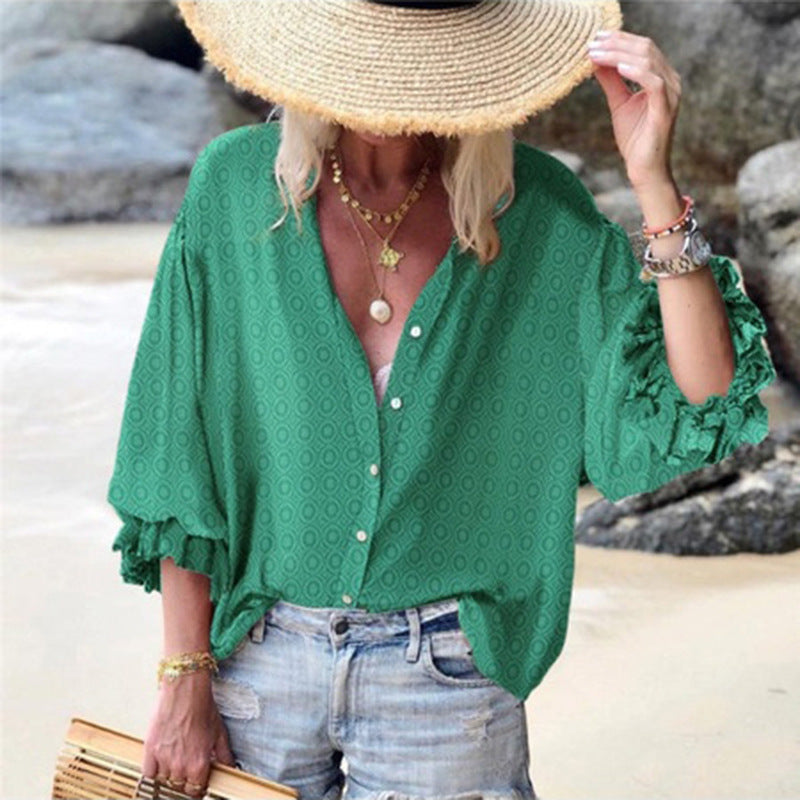Pinterest-Inspired Greta  Printed Long Sleeve Shirt