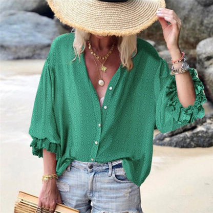 Pinterest-Inspired Greta  Printed Long Sleeve Shirt