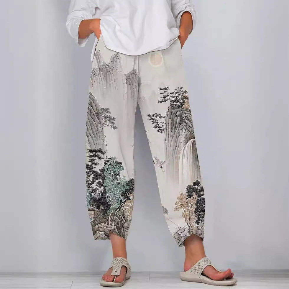 Artful Linen Greta  3D Pattern Pants