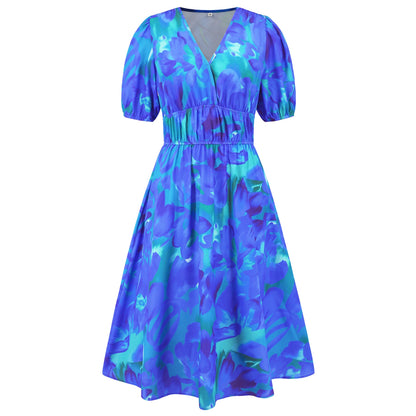 Bohemian Floral V-Neck Dress by Greta 