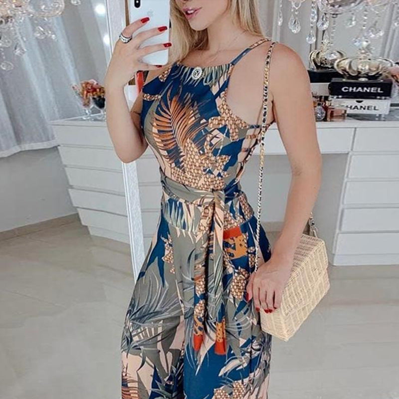 Retro Peacock Print Greta  Jumpsuit