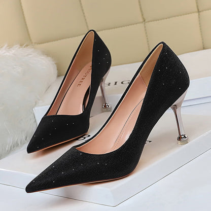 Sparkling Pointed Toe Heels by Greta 