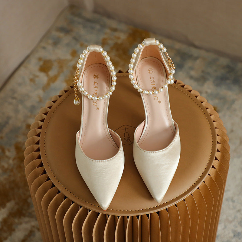 Elegant Greta  Satin Tassel Stiletto Heels
