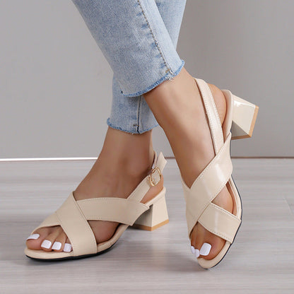 Chic Block Heel Sandals Greta  Ankle Strap
