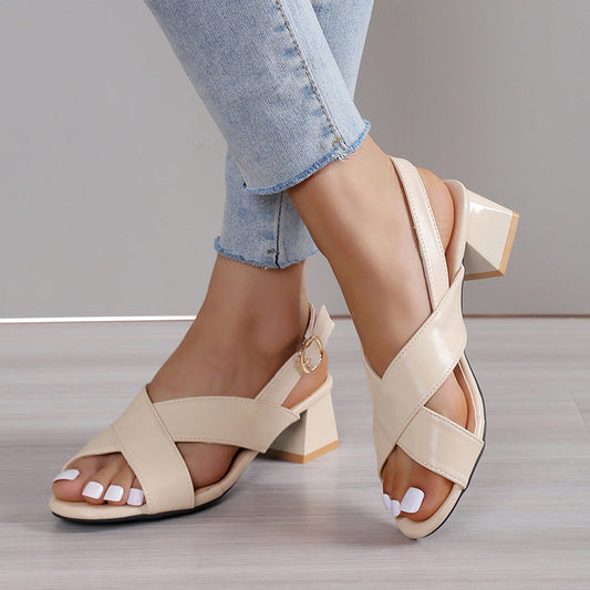 Chic Block Heel Sandals Greta  Ankle Strap