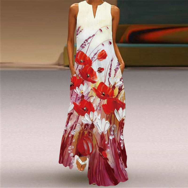 Vibrant Printed Maxi Dress Greta  Sleeveless