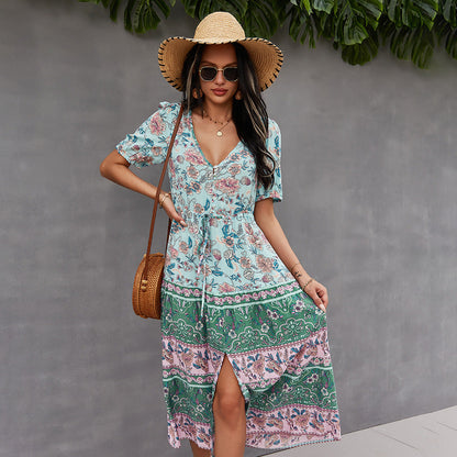 Boho Floral Printed Dress Greta  Summer Style