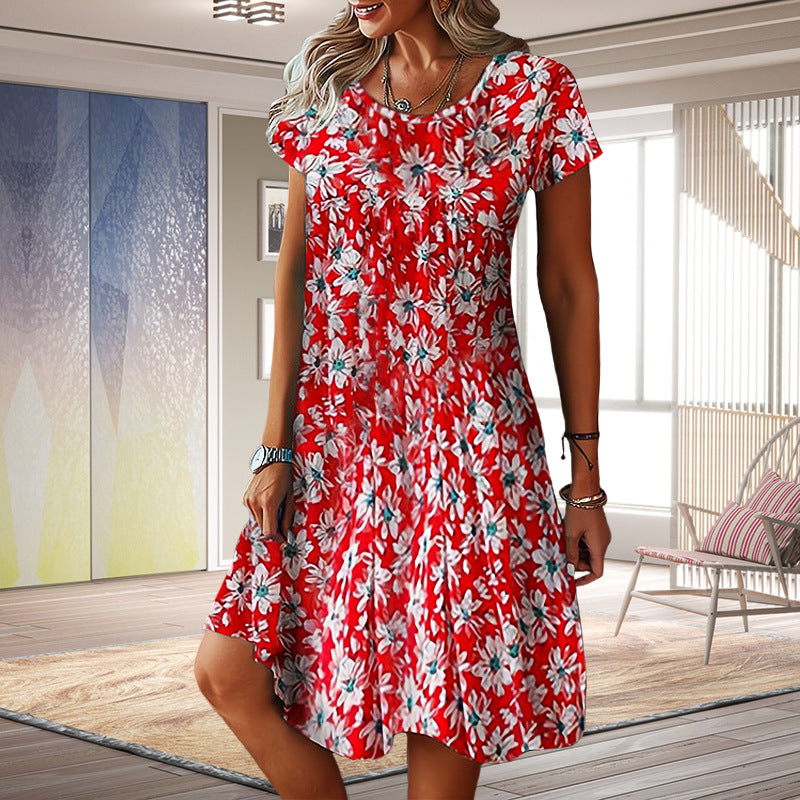 Floral Print Greta  Summer A-Line Dress