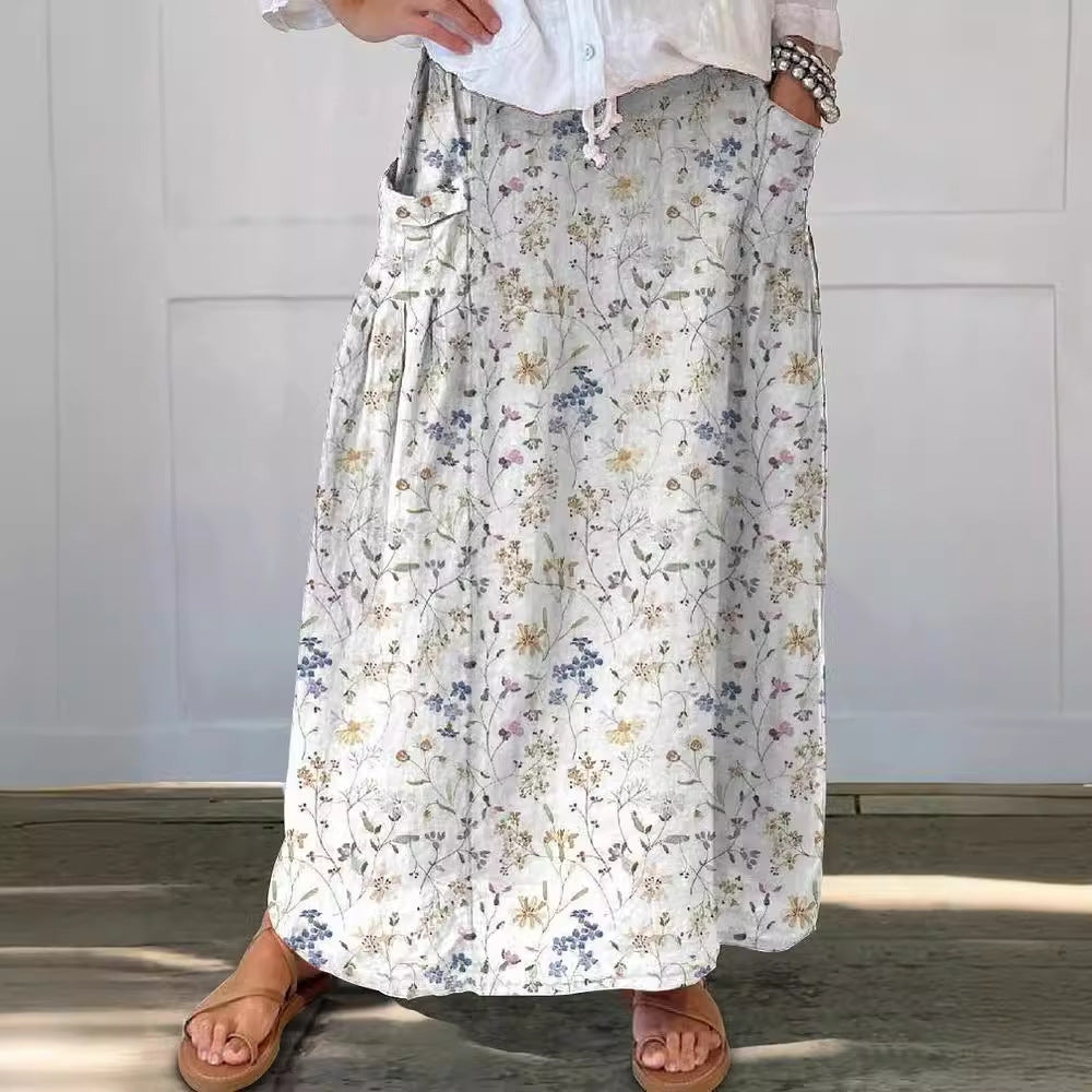 Retro Floral Greta  Everyday Pocket Skirt