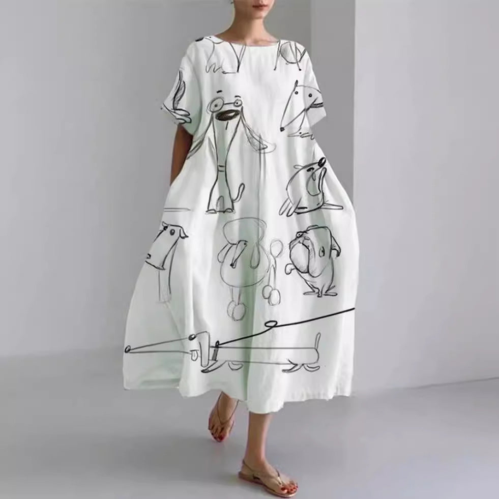 Chic 3D Print Greta  Summer Midi Dress
