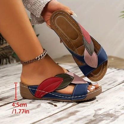 Colorblock Leaf Sandals by Greta 