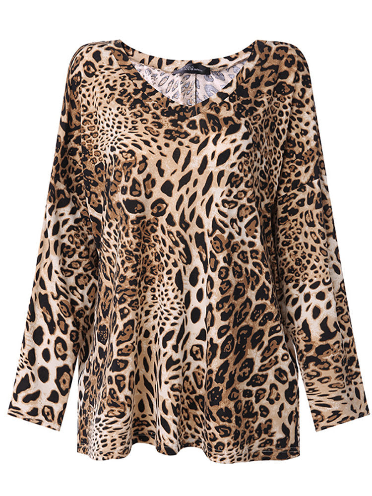 Leopard Print V-Neck Top by Greta 