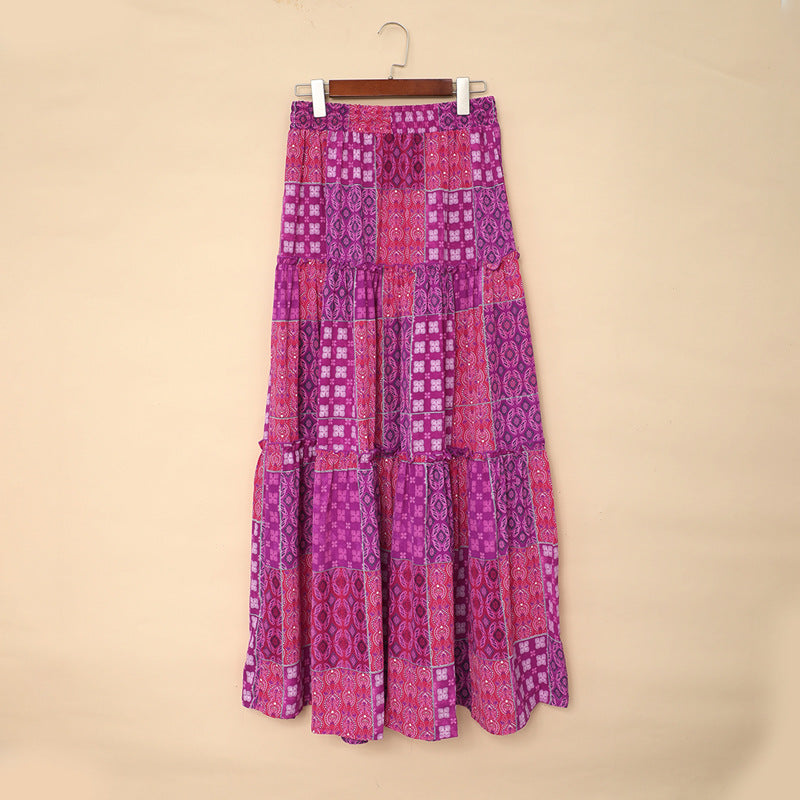 Bohemian Print Greta  Maxi Skirt