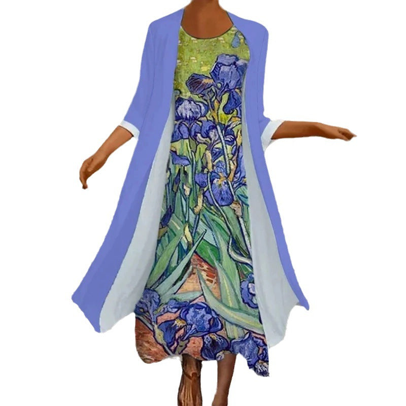 Elegant Floral Greta  Summer Two-Piece Dress