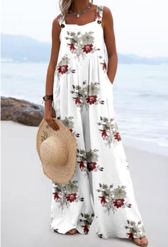 Vibrant Print Greta  Wide Leg Romper