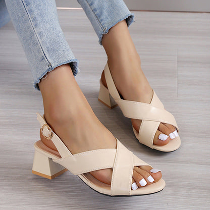 Chic Block Heel Sandals Greta  Ankle Strap