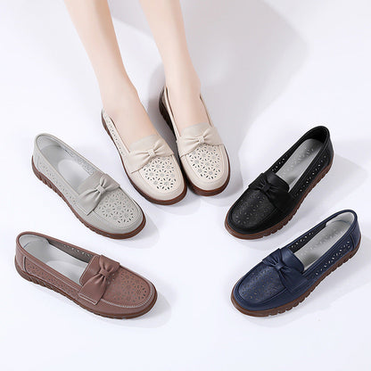 Elegant Comfort Greta  Flat Leather Loafers