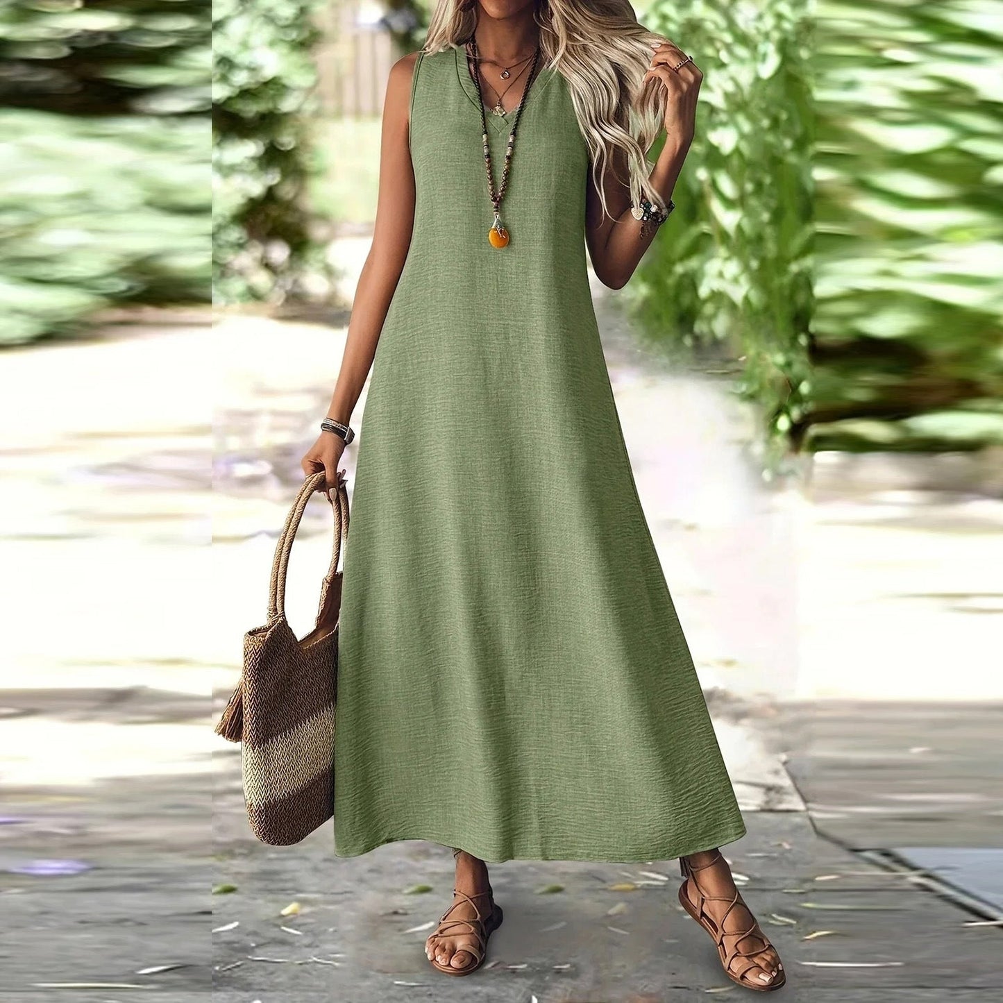 Chic Hemp Sleeveless Dress Greta 