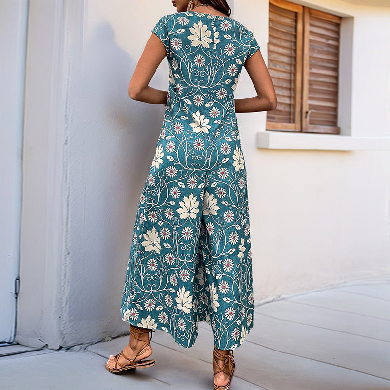 Floral Wide Leg Jumpsuit by Greta 