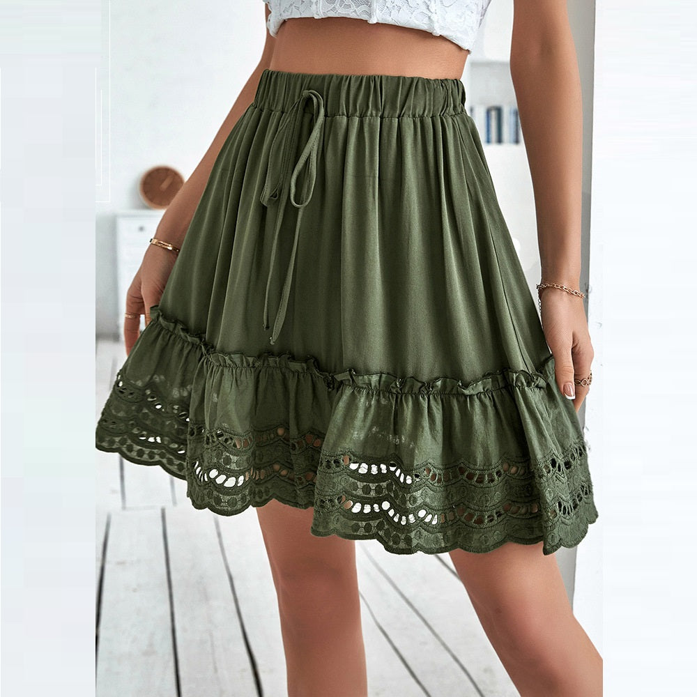 Chic Lace Patchwork Skirt by Greta 