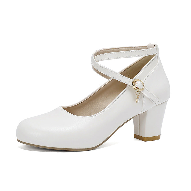 Elegant Chunky Heel Mary Janes by Greta 