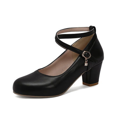Elegant Chunky Heel Mary Janes by Greta 