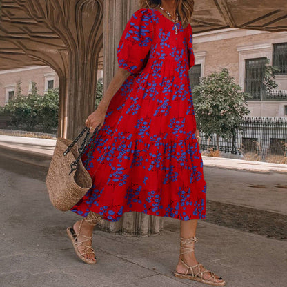 Floral Print Greta  Summer Midi Dress