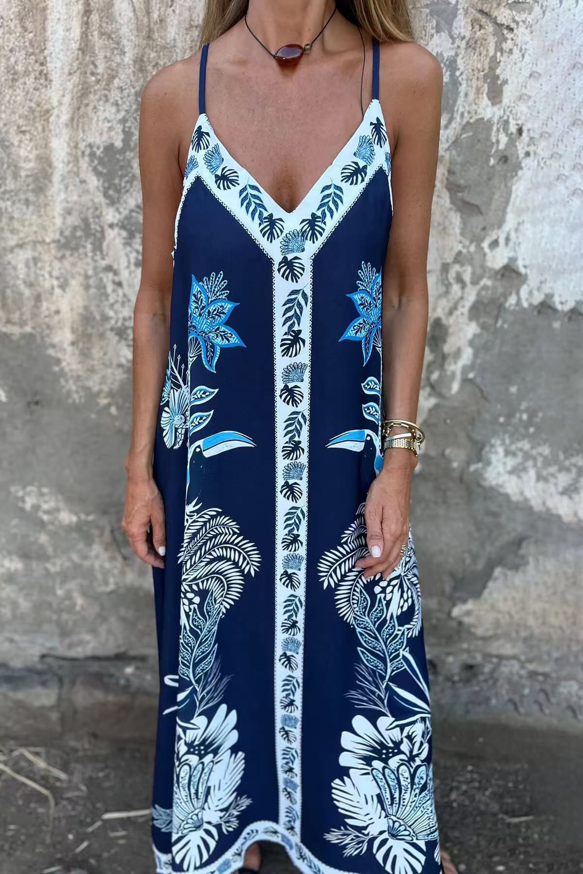 Retro Floral Greta  Printed Midi Dress