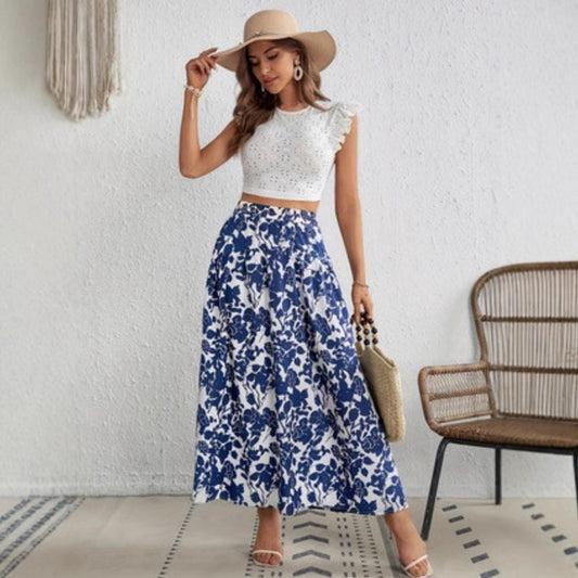 Chic Floral Pleated Skirt by Greta 