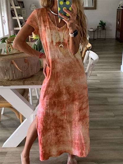 Pinterest-Inspired Greta  V-Neck Split Dress