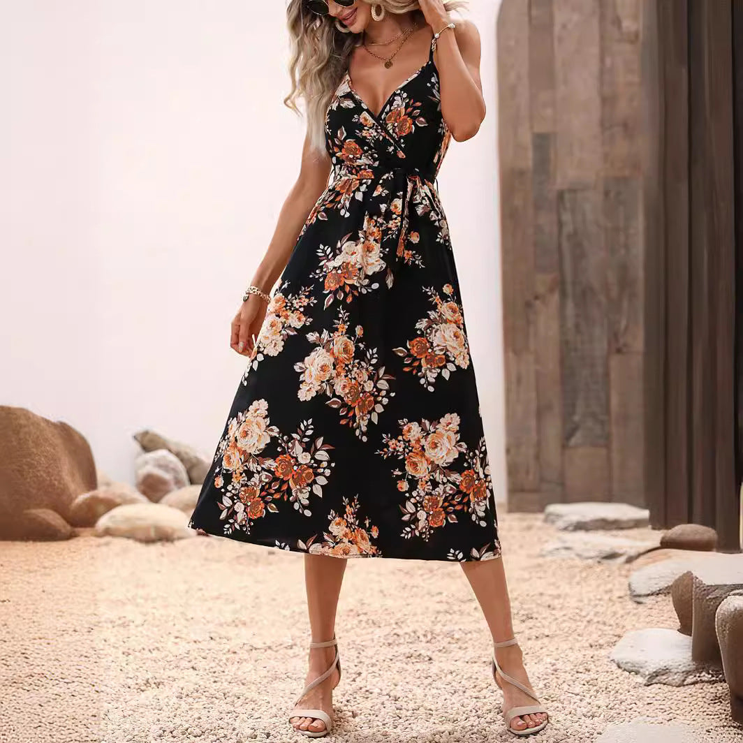Floral Printed Greta  Summer Midi Dress