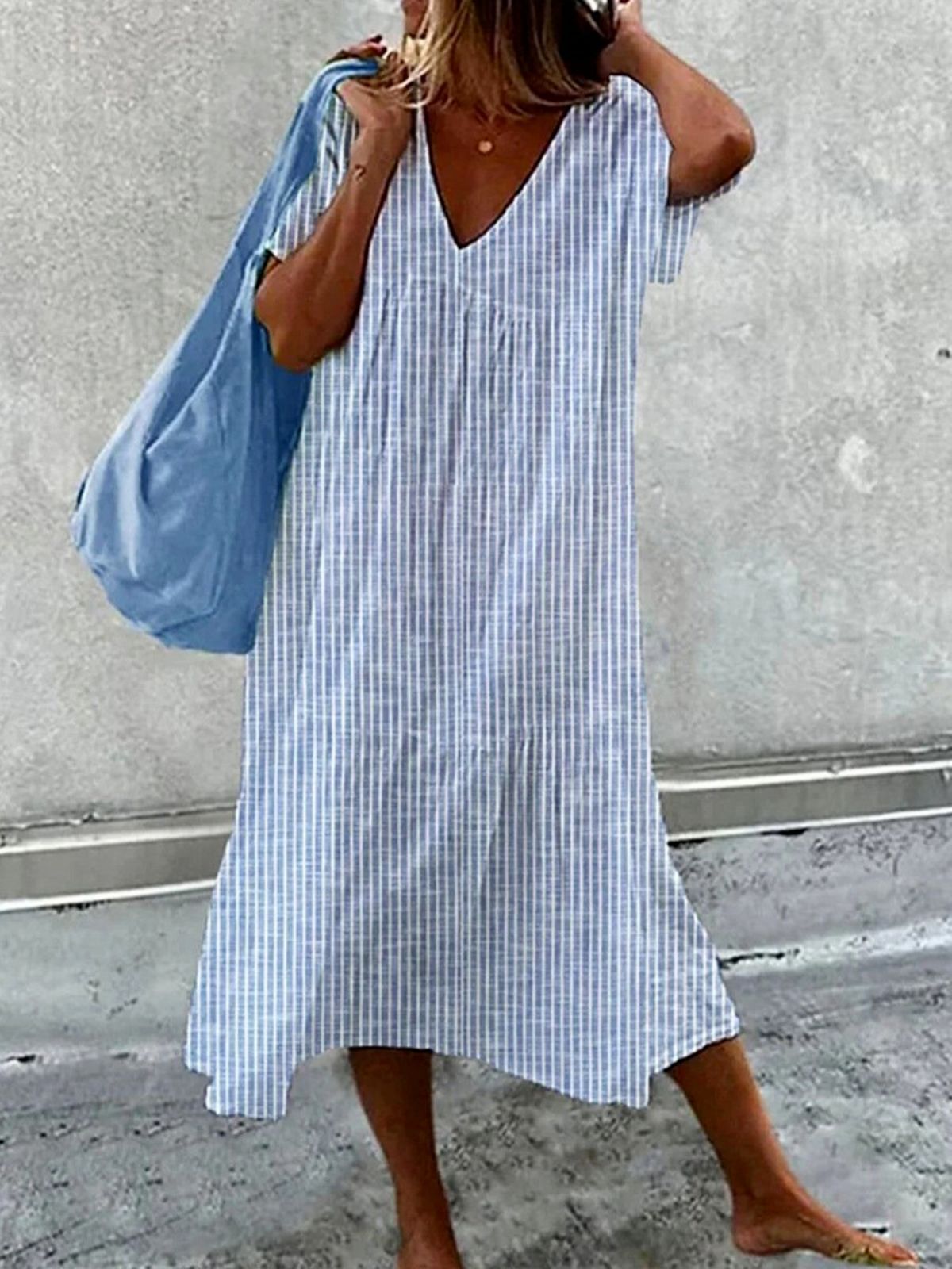 Elegant V-Neck Summer Dress by Greta 