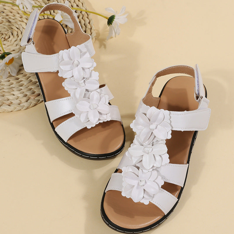 Floral Velcro Wedge Sandals by Greta 
