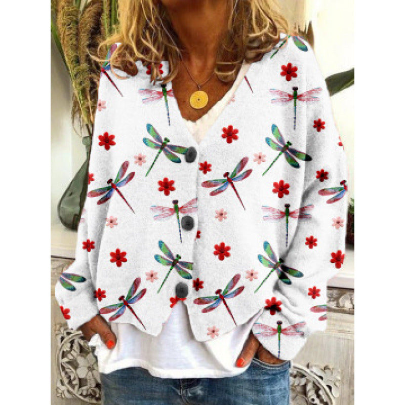 Vibrant Abstract Greta  Casual Cardigan