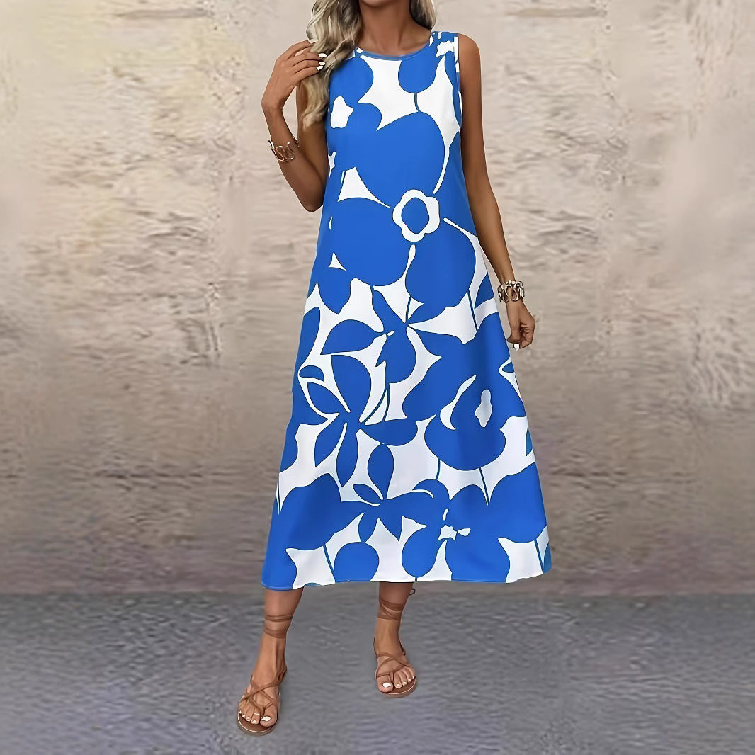 Bold Floral Greta  Sleeveless Summer Dress