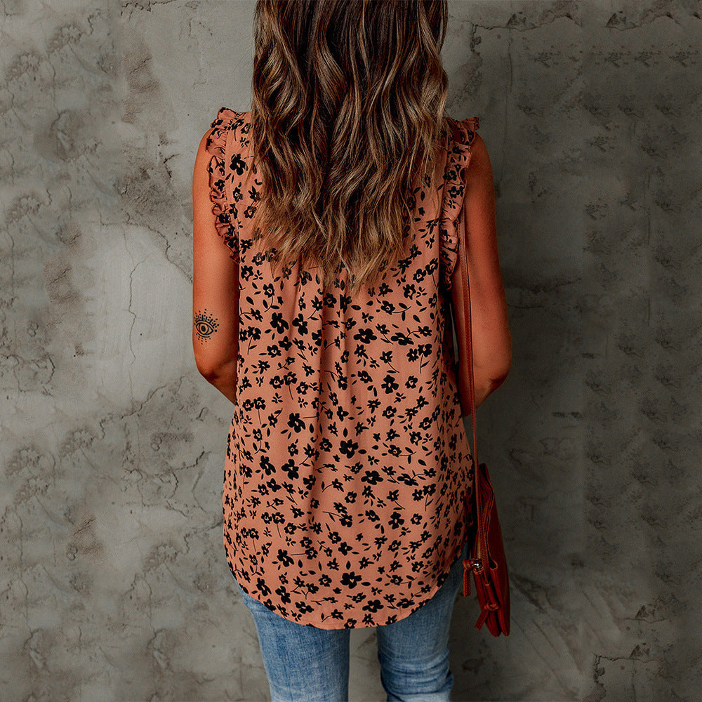 Chic Leopard Print Sleeveless Blouse by Greta 