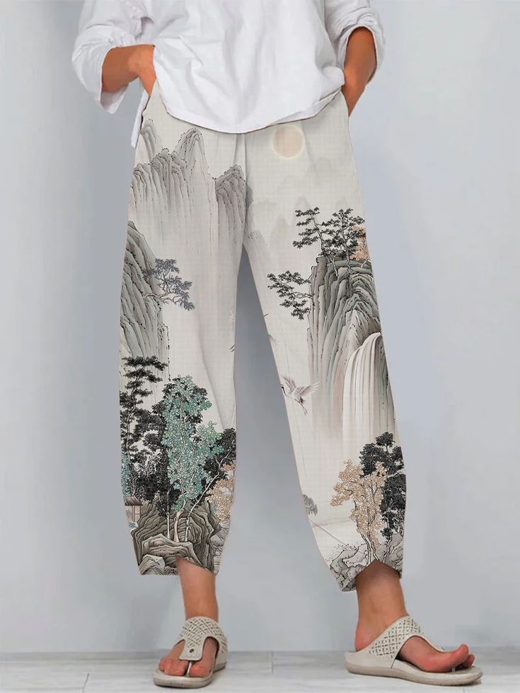 Artful Linen Greta  3D Pattern Pants