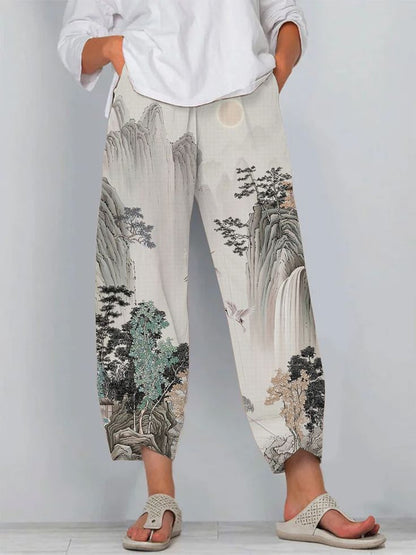 Artful Linen Greta  3D Pattern Pants