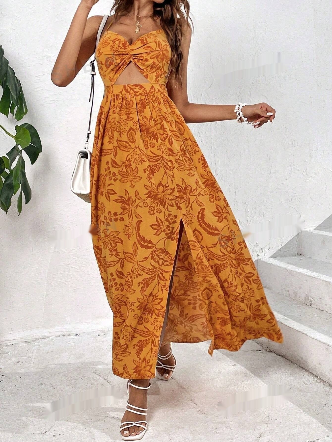 Chic Halterneck Greta  Pleated Midi Dress