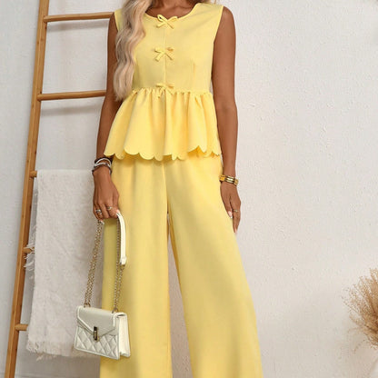 Chic Yellow Greta  Two Piece Set