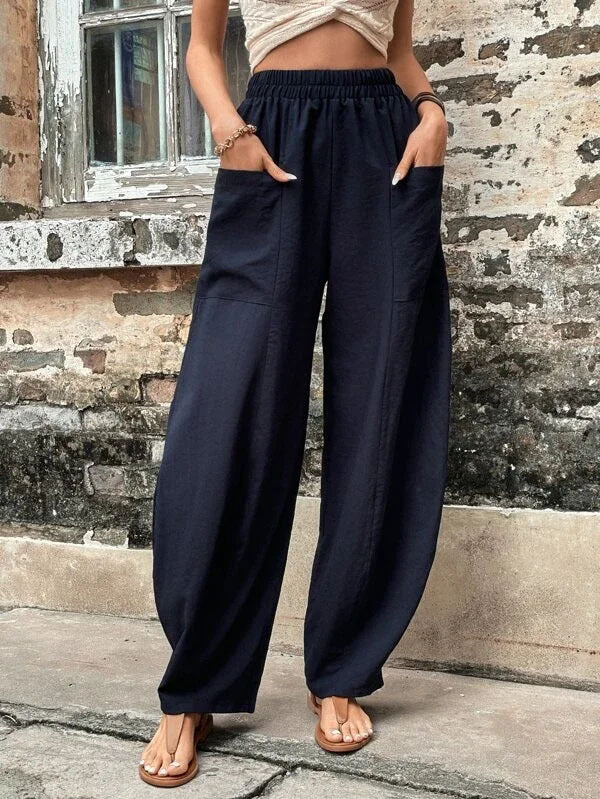 Relaxed Fit Greta  Harem Pants with Pockets