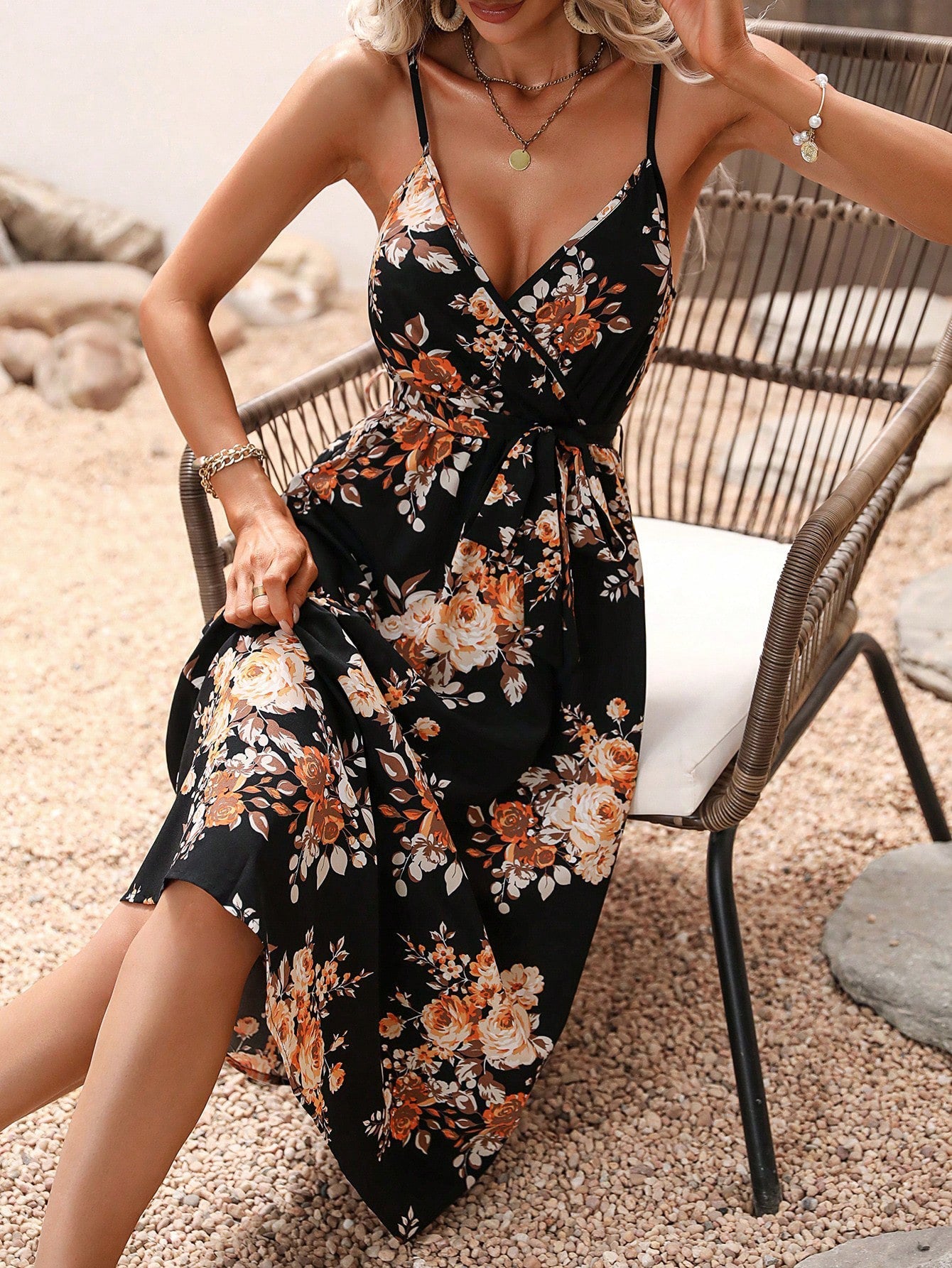 Floral Printed Greta  Summer Midi Dress