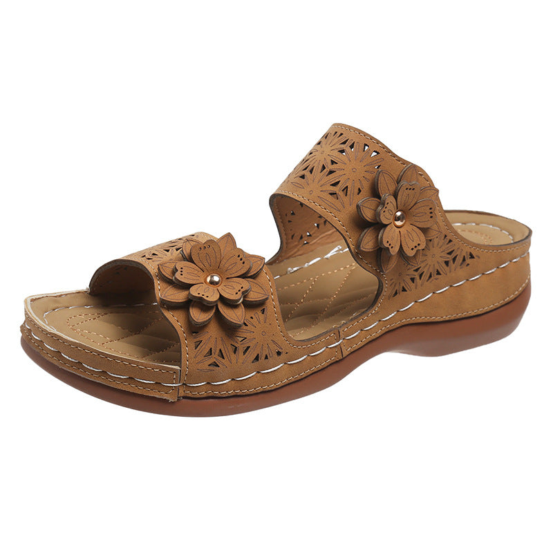 Pinterest-Inspired Greta  Floral Flat Sandals