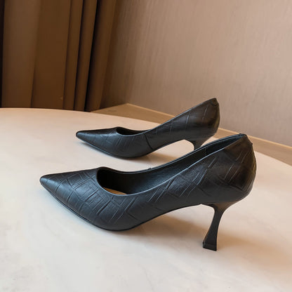 Elegant Sheepskin Pointed Heels by Greta 