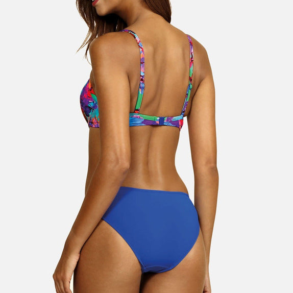 Floral Gathered Greta  Backless Bikini Set