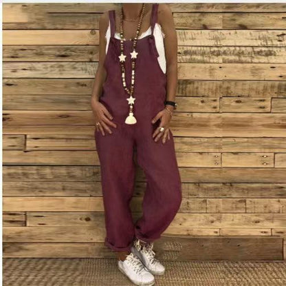 Relaxed Cotton Linen Jumpsuit by Greta 