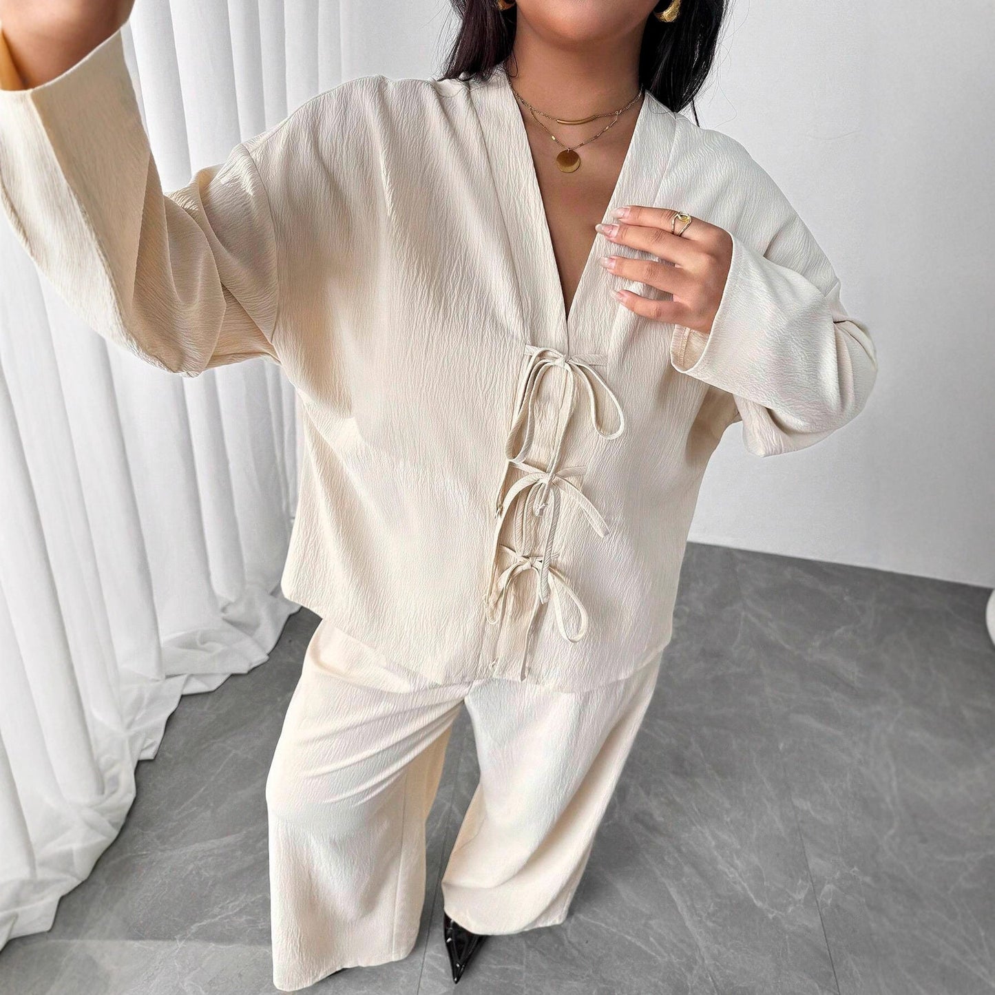 Elegant Apricot Lounge Set Greta  Womenswear