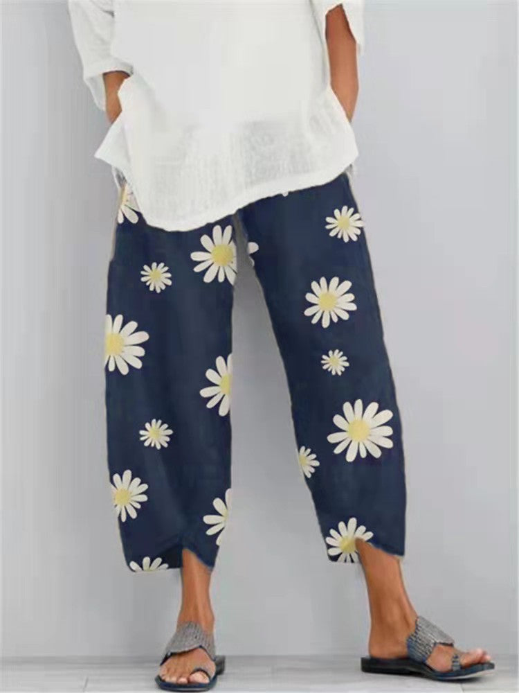 Daisy Print Harem Pants by Greta 